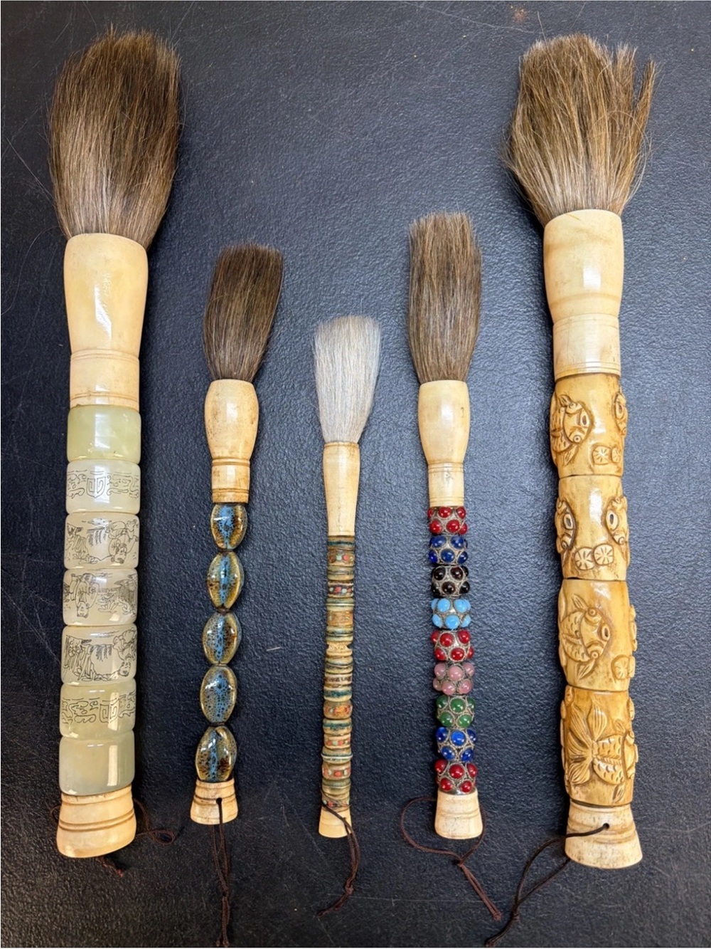 Antique GORGEOUS Asian Decorative Calligraphy Brushes